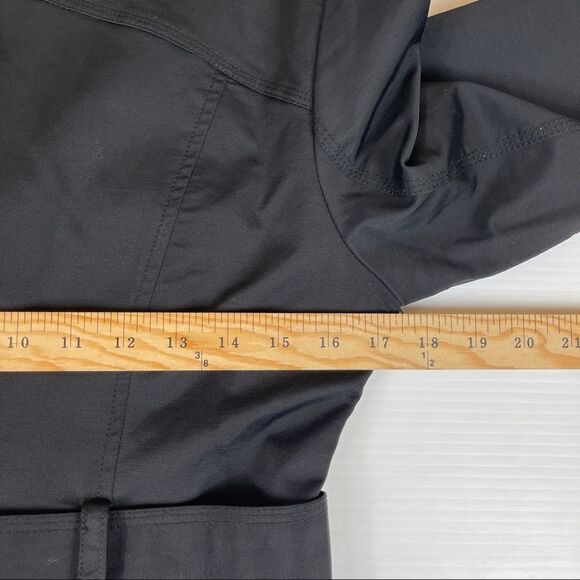 New York & Company Trench Coat Black Rain Coat Women's Small - Picture 9 of 11